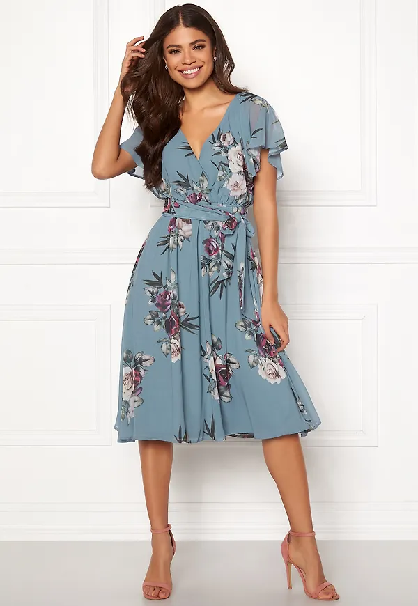 Flutter Floral Midi Dress