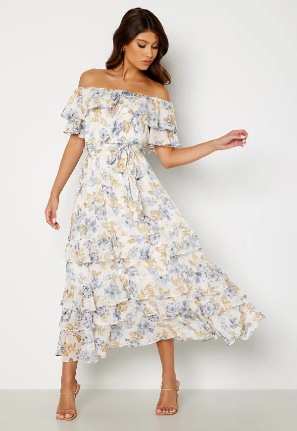 FOREVER NEW Eugina Off Shoulder Maxi Dress Winfeilds Floral 34