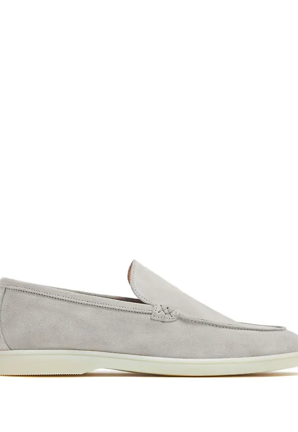 Forsa loafers i mocka - Grå