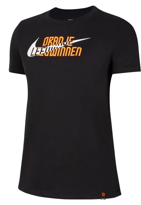 Fotbolls-t-shirt Nederländerna för kvinnor - Svart