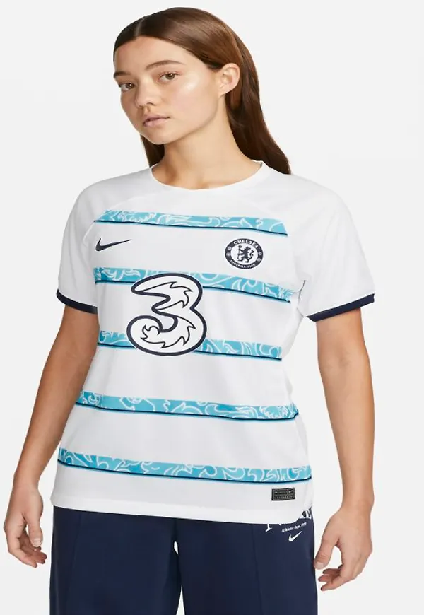 Fotbollströja Chelsea FC 2022/23 Stadium (bortaställ) Nike Dri-FIT för kvinnor - Vit