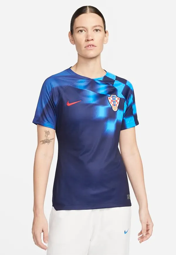 Fotbollströja Kroatien 2022/23 Stadium (bortaställ) Nike Dri-FIT för kvinnor - Blå