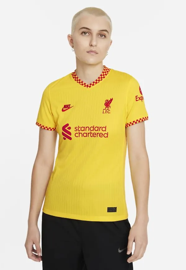 Fotbollströja Liverpool FC 2021/22 Stadium (tredjeställ) Nike Dri-FIT för kvinnor - Gul
