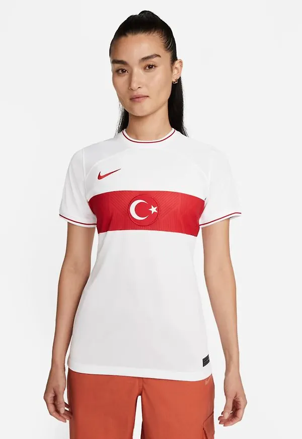 Fotbollströja Nike Dri-FIT Turkiet 2022/23 Stadium (hemmaställ) för kvinnor - Vit