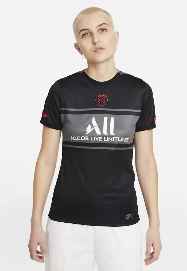 Fotbollströja Paris Saint-Germain 2021/22 Stadium (tredjeställ) Nike Dri-FIT för kvinnor - Svart