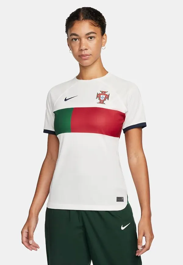 Fotbollströja Portugal 2022/23 Stadium (bortaställ) Nike Dri-FIT för kvinnor - Vit