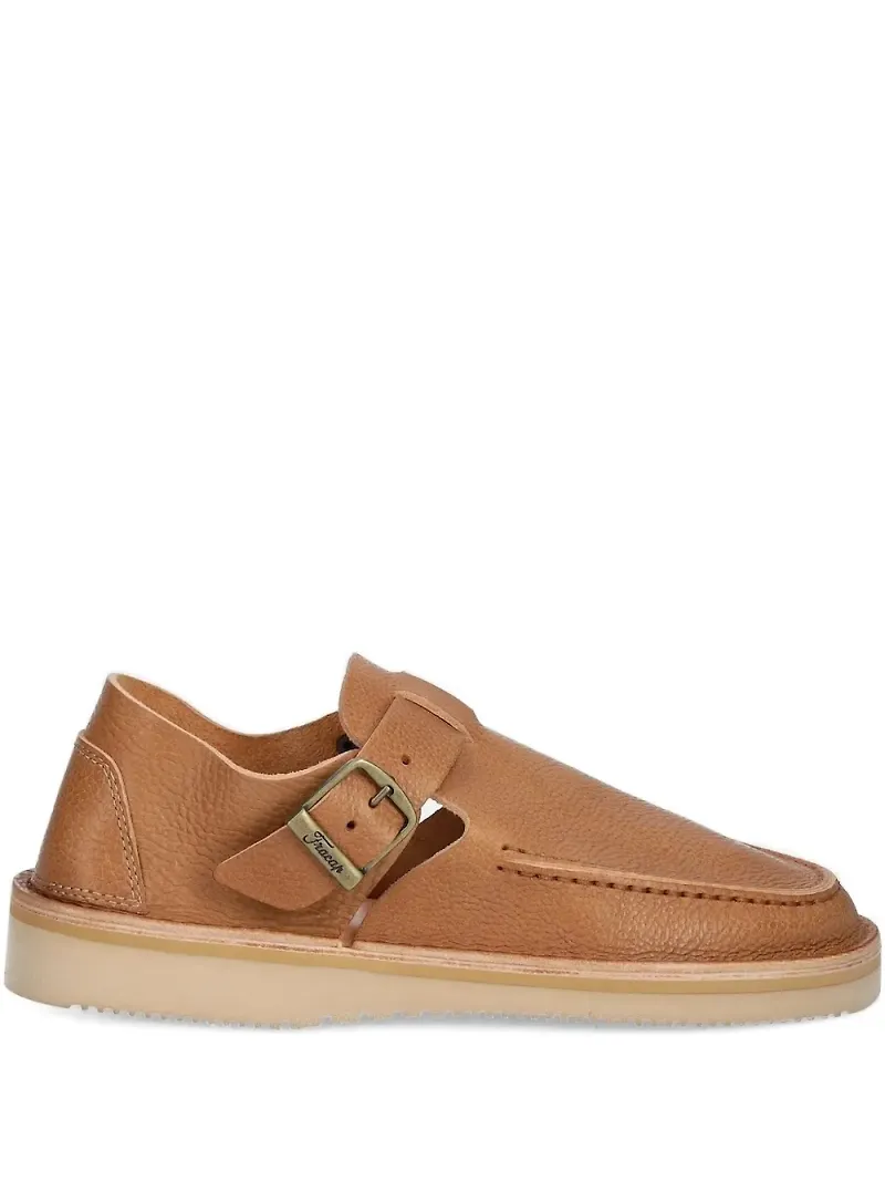 Fracap läderloafers med spänne - Brun