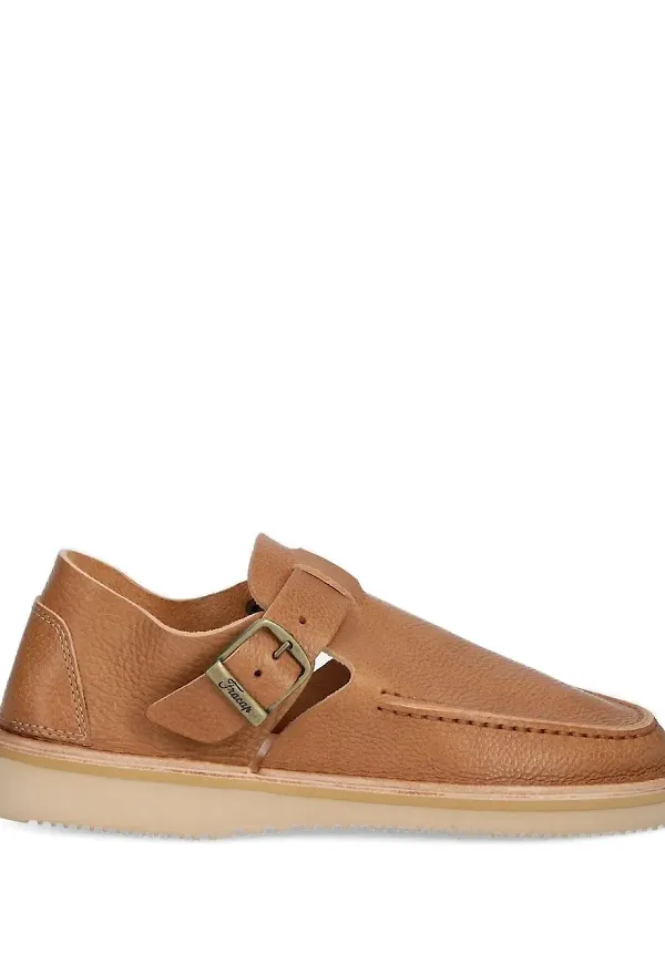 Fracap läderloafers med spänne - Brun