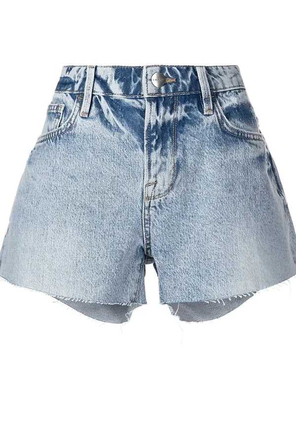 FRAME stentvättade jeansshorts - Blå