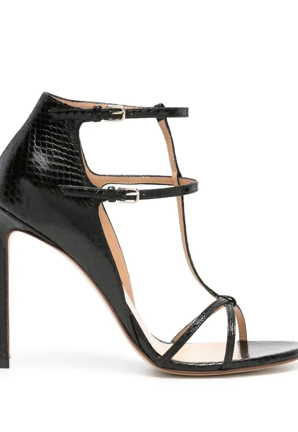 Francesco Russo sandaler med ormskinnseffekt 105 mm - Svart