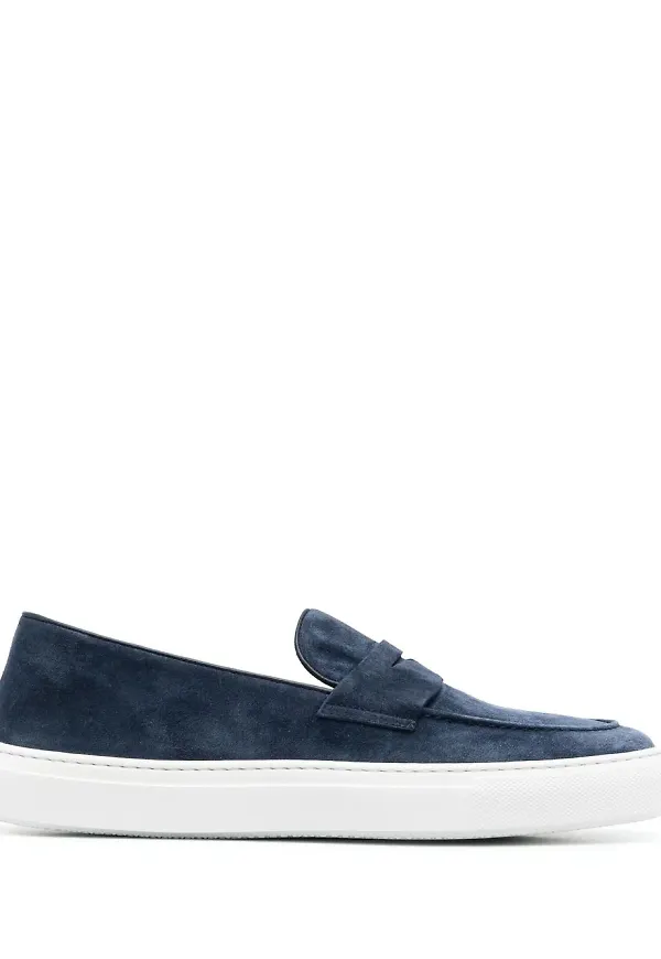 Fratelli Rossetti loafers i kalvmocka - Blå
