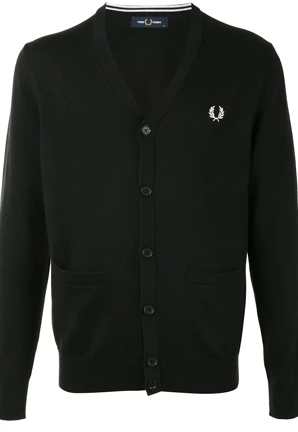 Fred Perry kofta med broderad logotyp - Blå