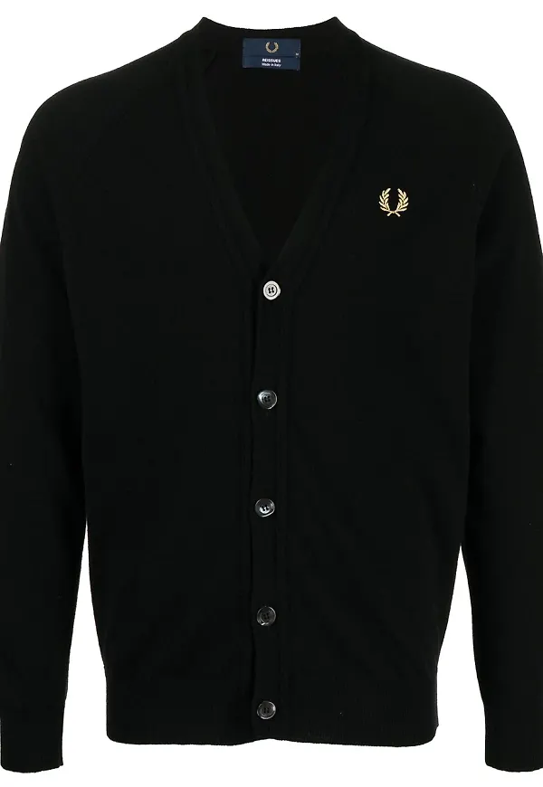 Fred Perry Laurel Wreath kofta med brodyr - Svart