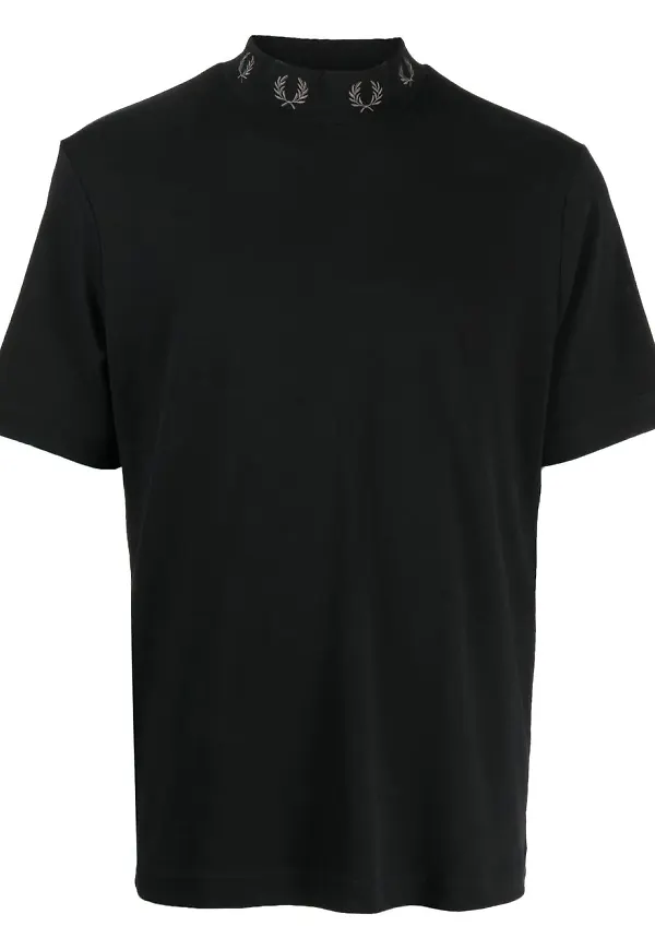 Fred Perry Laurel Wreath t-shirt med hög krage - Svart