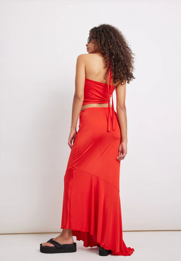Freja Wewer x NA-KD Asymmetrisk kjol - Red