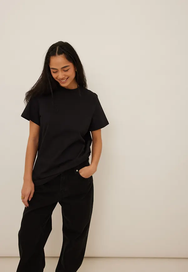 Freja Wewer x NA-KD Oversized oversize t-shirt - Black