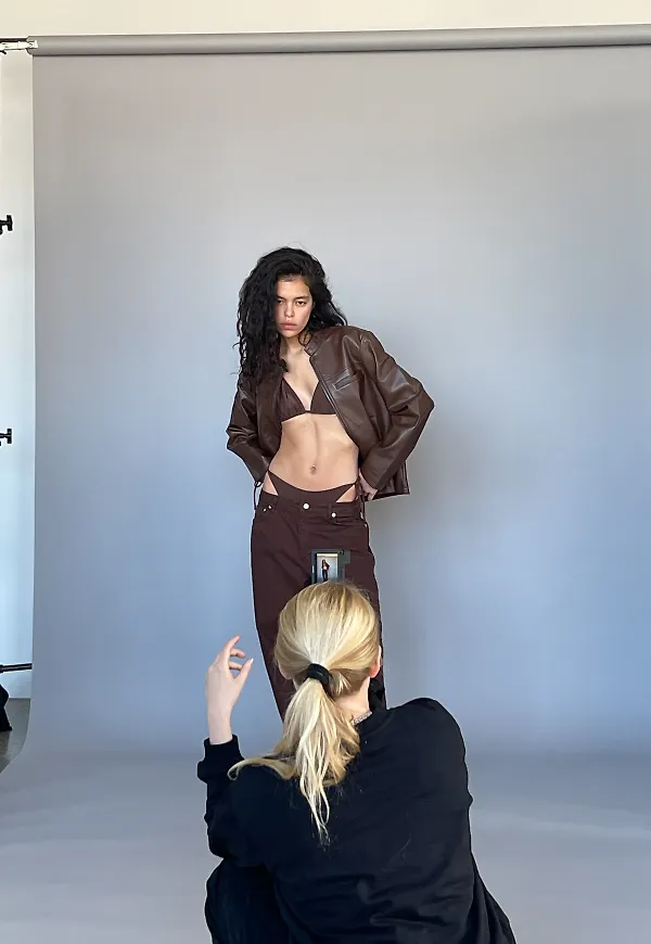 Freja Wewer x NA-KD PU-jacka - Brown