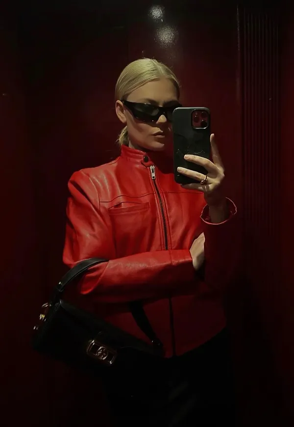 Freja Wewer x NA-KD PU-jacka - Red