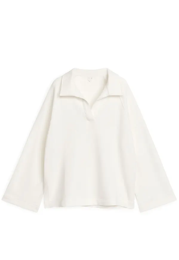 French Terry Polo Shirt - White