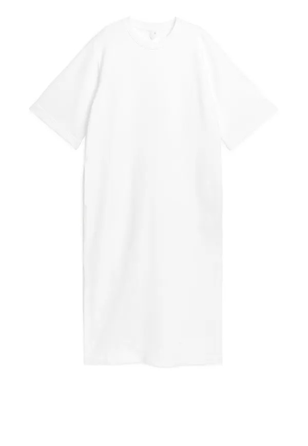 French Terry T-Shirt Dress - White