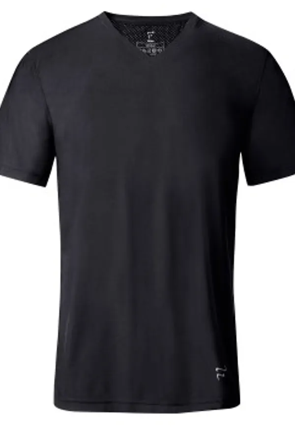 Frigo Cotton T-Shirt V-Neck Svart bomull Medium Herr