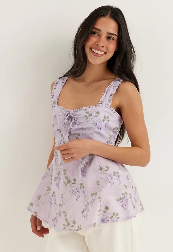 Frill Detail Cotton Singlet