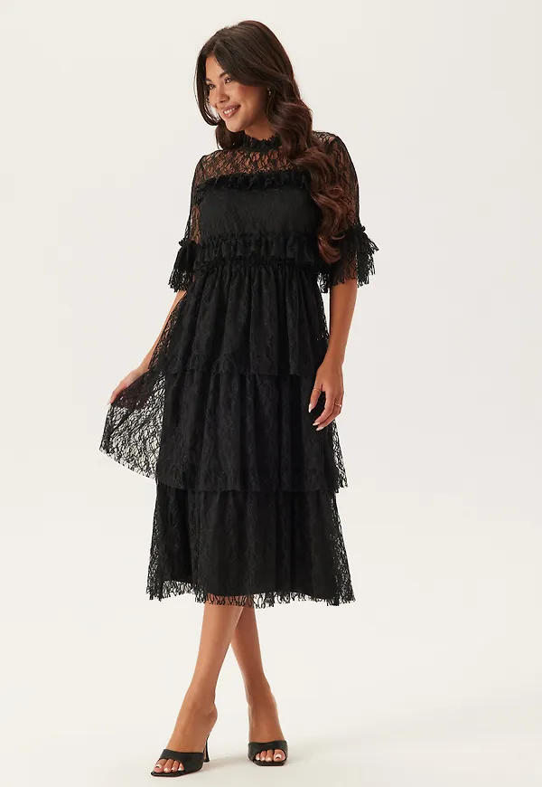 Frill Lace Midi Dress