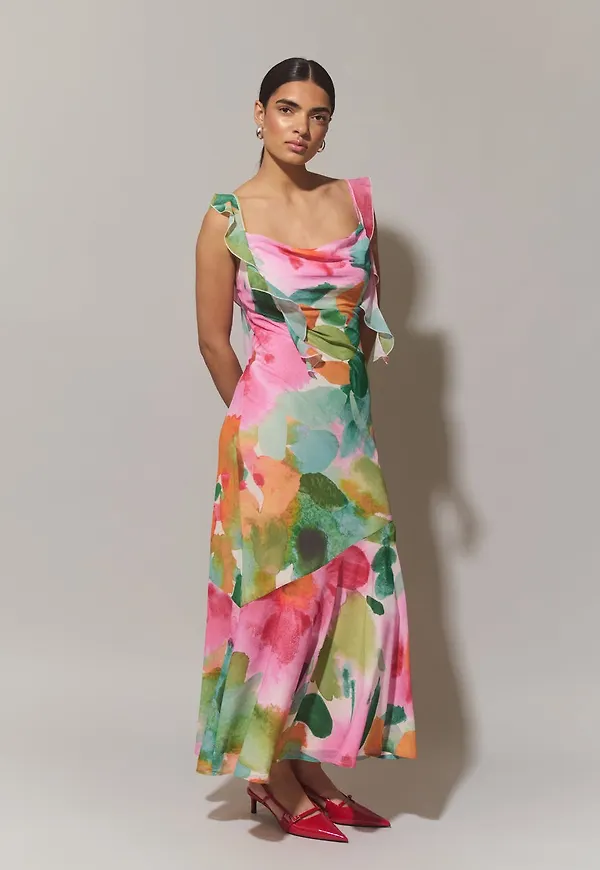 Frill maxi dress