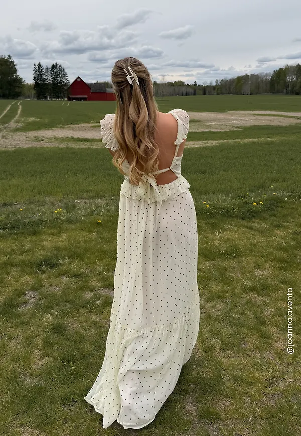 Frill Tie Back Chiffon Maxi Dress