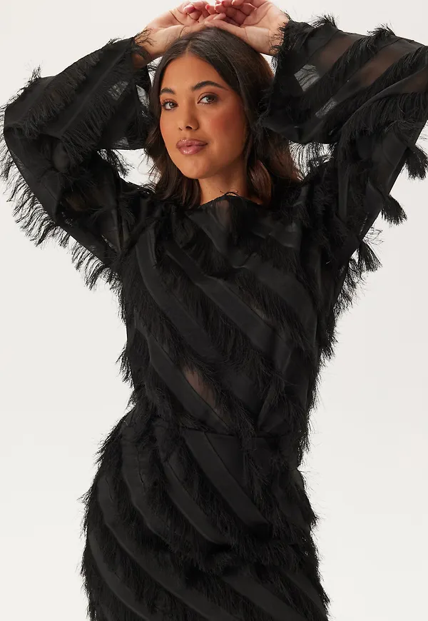 Fringe Flared Sleeve Blouse