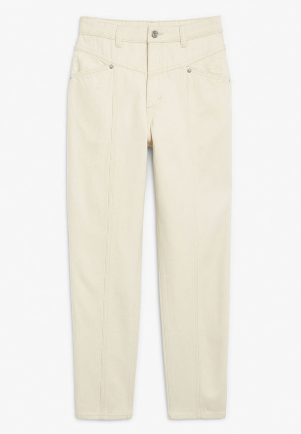 Front seam jeans - White