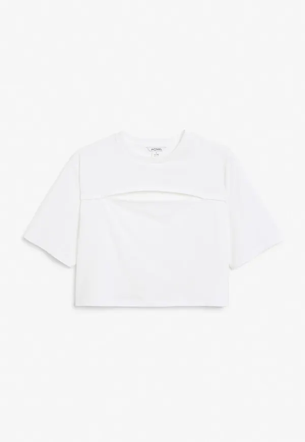 Front slit tee - White
