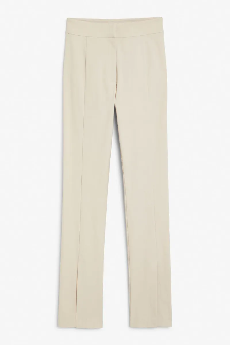 Front split trousers - Beige