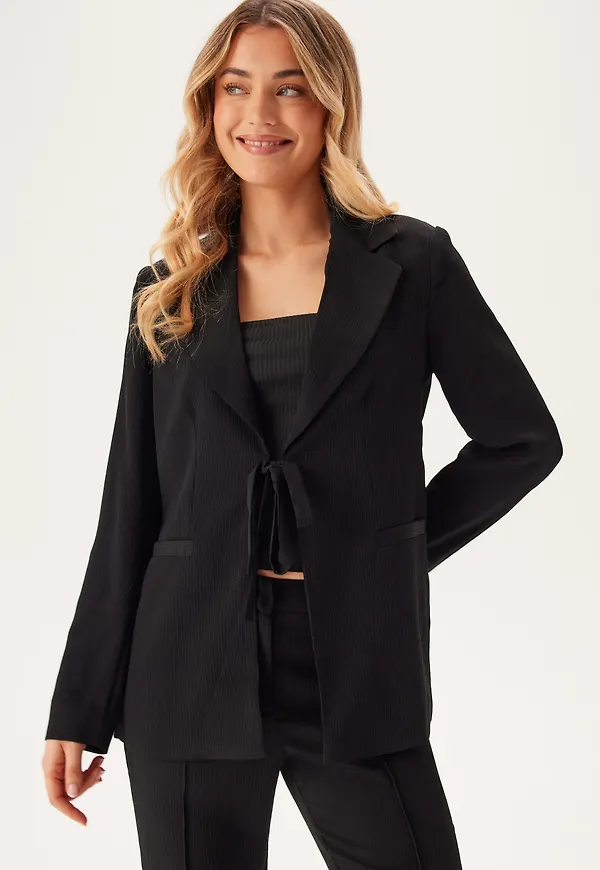Front Tie Structured Blazer