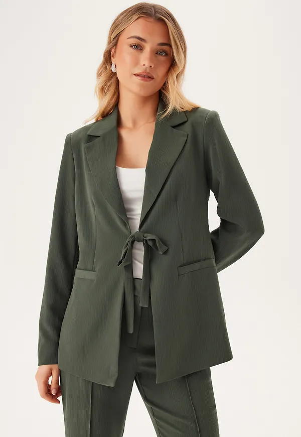 Front Tie Structured Blazer
