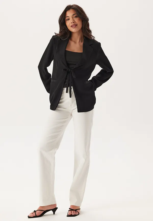 Front Tie Structured Blazer