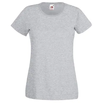 Fruit of the Loom Lady-Fit Valueweight T Gråmelerad bomull Small Dam