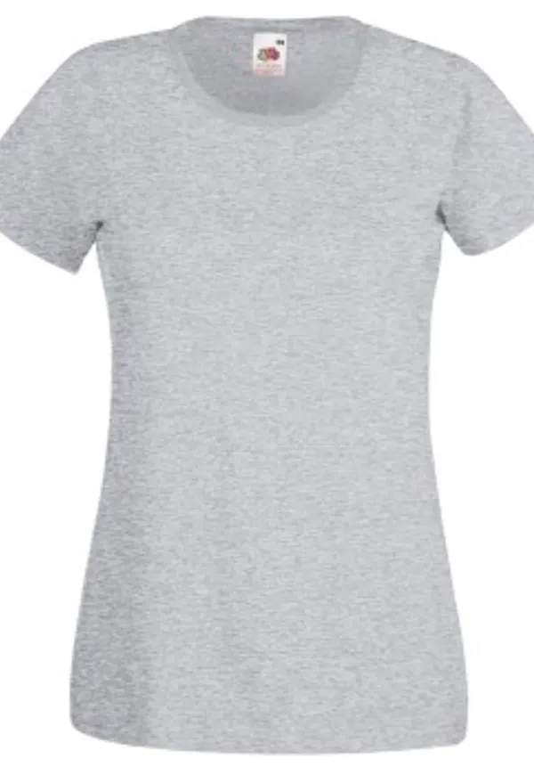 Fruit of the Loom Lady-Fit Valueweight T Gråmelerad bomull Small Dam