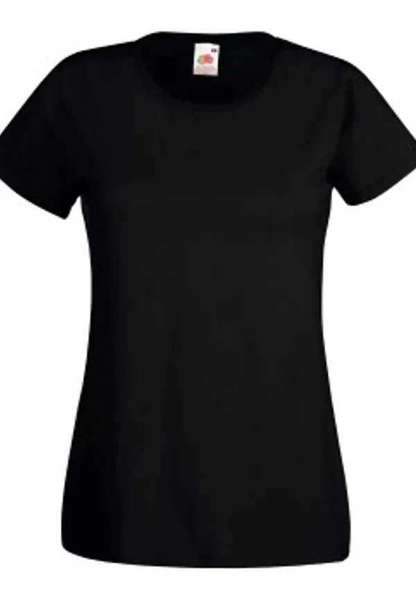 Fruit of the Loom Lady-Fit Valueweight T Svart bomull Medium Dam