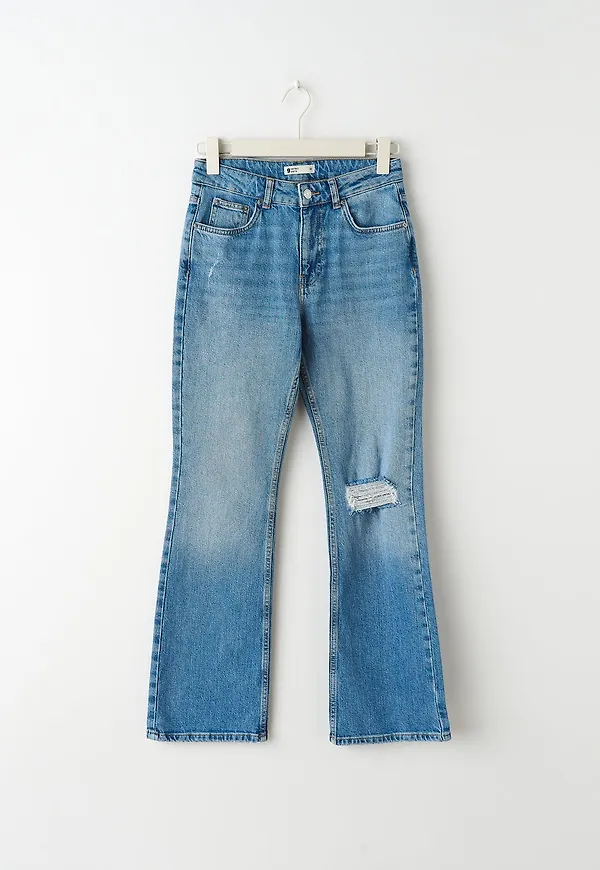 Full length petite flare jeans