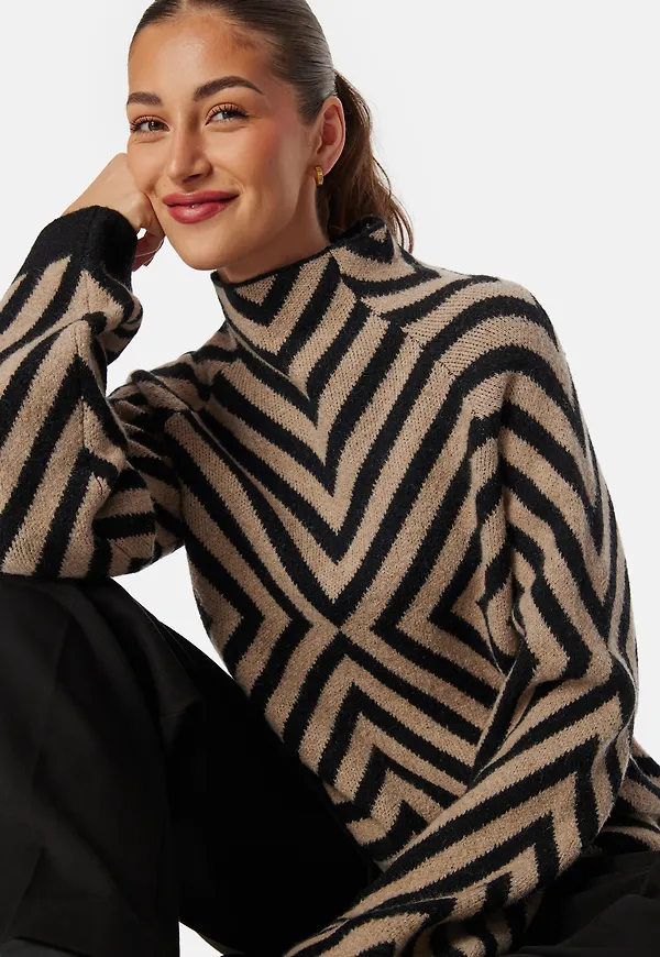 Funnel Neck Knitted Sweater