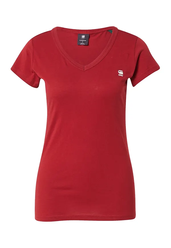 G-Star RAW T-shirt 'Eyben' karminröd / vit