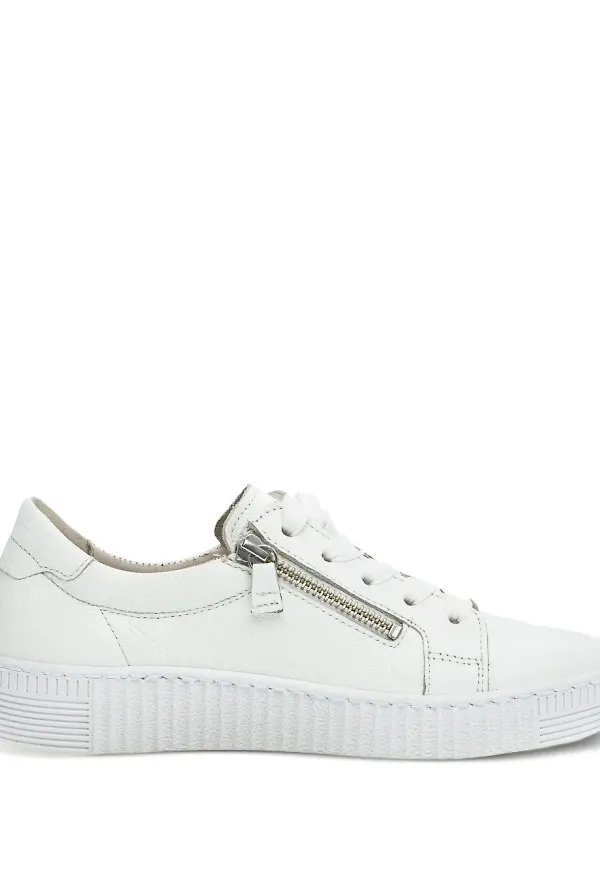 GABOR låga sneakers med dragkedja - Vit