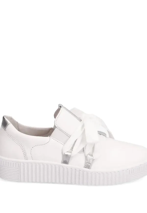 GABOR platåsneakers med snörning - Vit