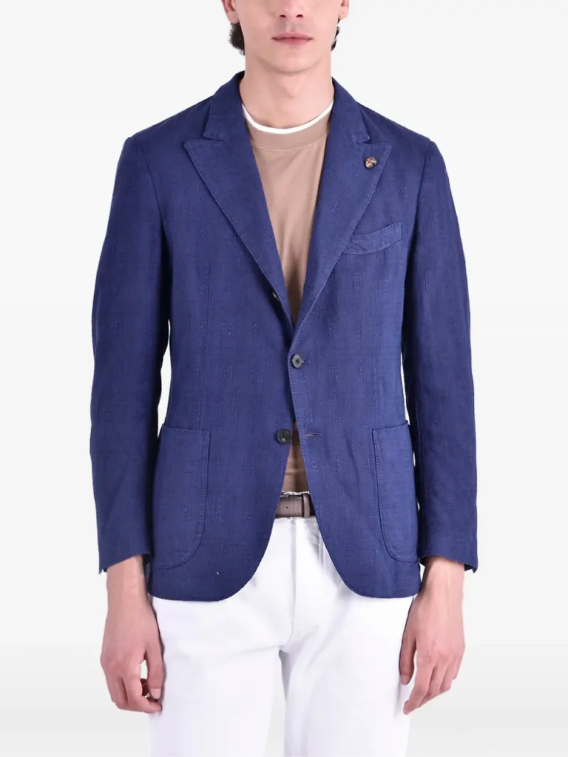Gabriele Pasini textured single breasted blazer - Blå