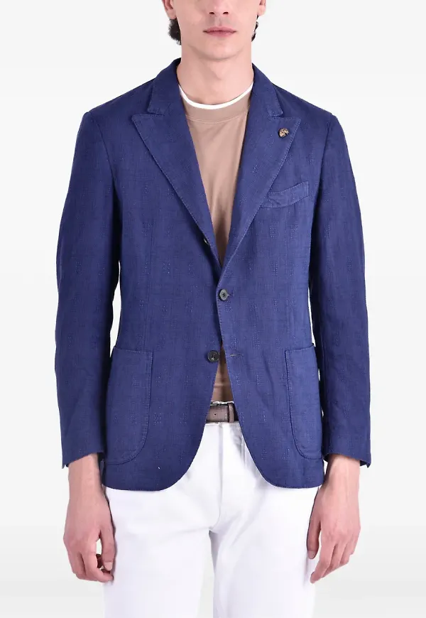 Gabriele Pasini textured single breasted blazer - Blå