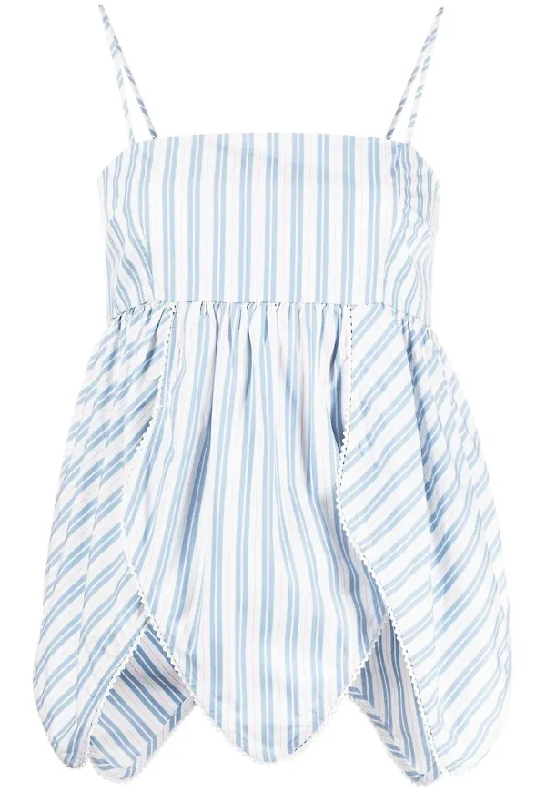 GANNI babydoll tulpantopp - Vit