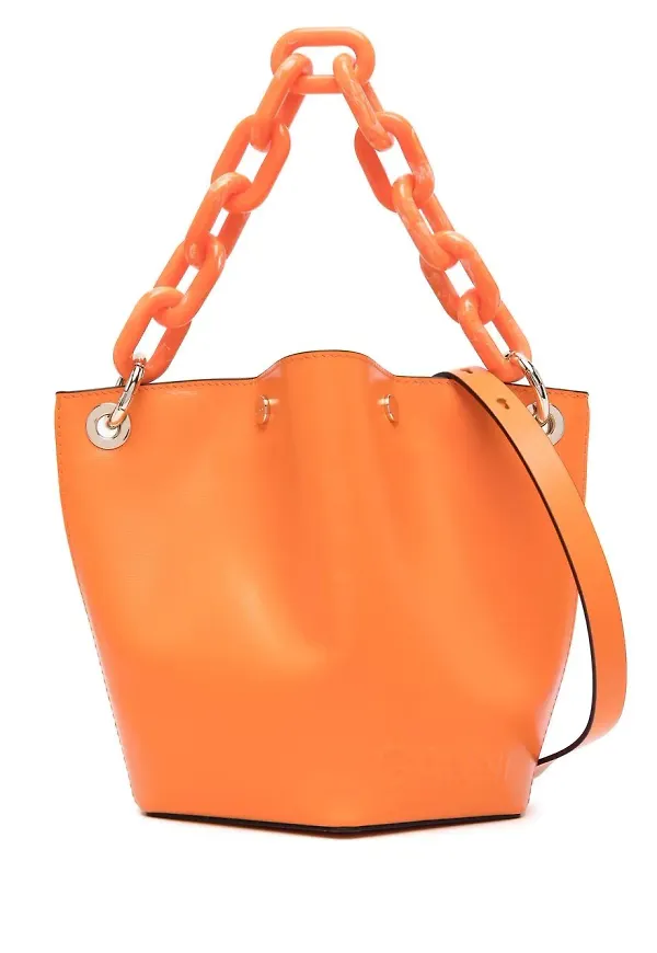 GANNI Banner liten bucketbag - Orange