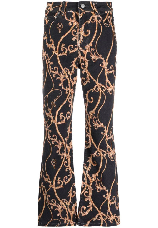 GANNI Baroque jeans - Svart