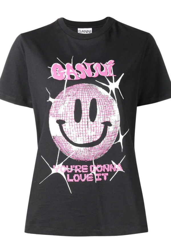 GANNI Basic Smiley t-shirt - Svart